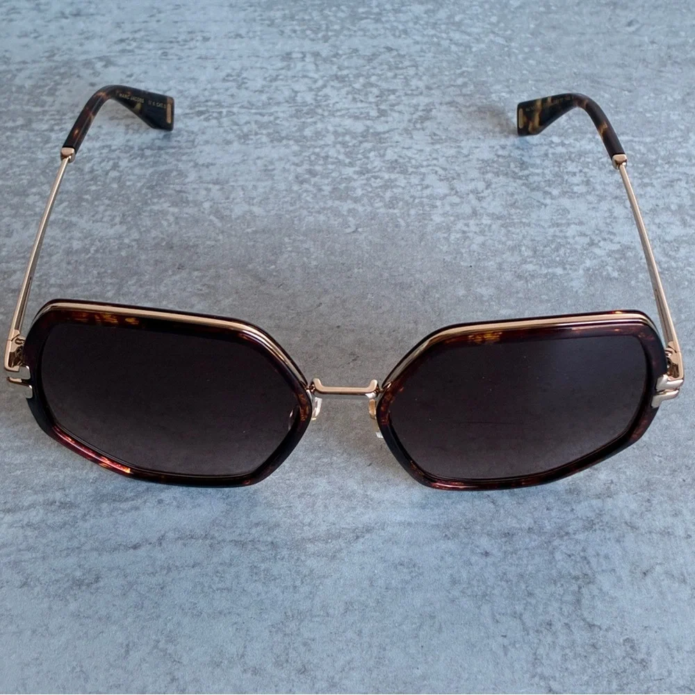 Marc Jacobs MJ 1089/S Tortoise Gold Octagon Sunglasses 58mm CAT 3 w/ Case NWOT